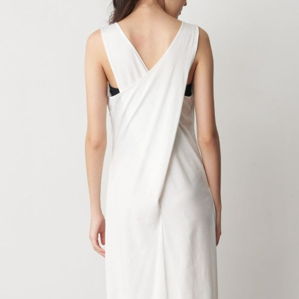 Cool Cotton Draped Back Midi Dress