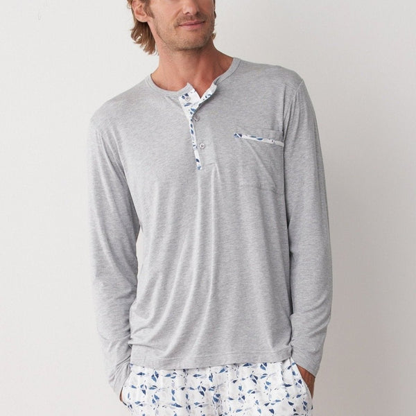 Silktouch Henley Neck Long Sleeve Tee - Tani Comfort - Tee